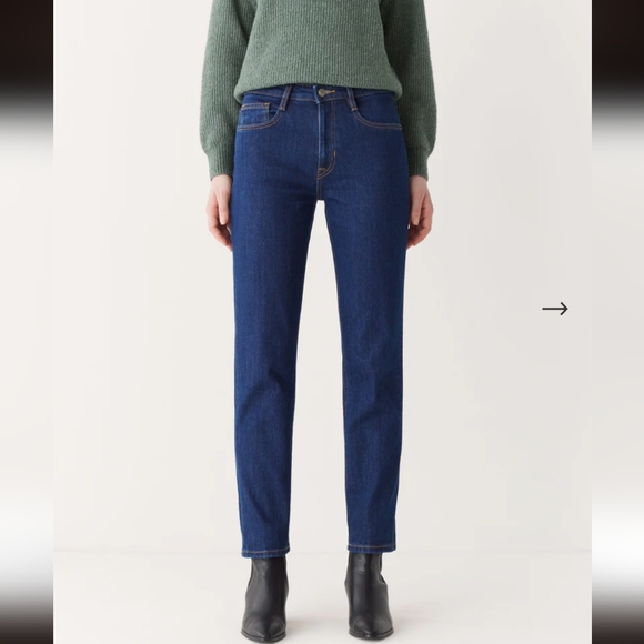 NWT Frank & Oak Cyndi Straight Fit High Rise Jean (Dark Wash), women 26, 27 - Picture 2 of 5